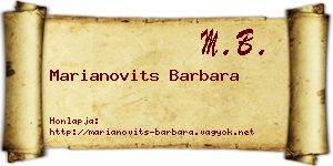Marianovits Barbara névjegykártya